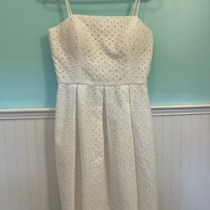 Isaac Mizrahi White Cotton Eyelet Sundress Size 10